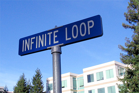 Infinite Loop street sign (Apple Campus behind)