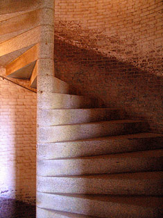 Stone spiral staircase going upward
