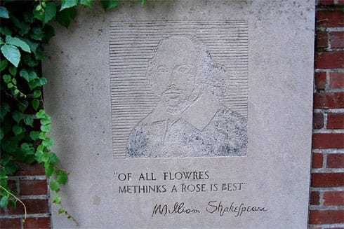Plaque in Shakespearean Garden Plaque in Shakespearean Garden