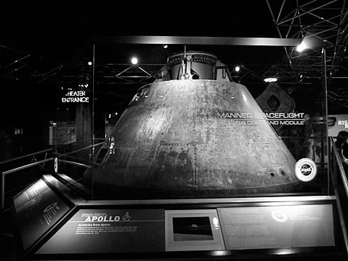 Apollo 8 Command Module behind glass Apollo 8 Command Module behind glass