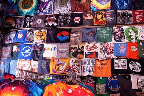 Huge Haight-Ashbury shirt wall Huge Haight-Ashbury shirt wall