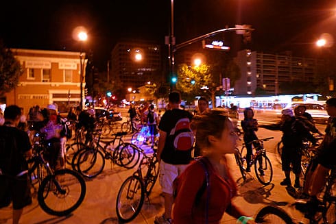 Hundreds of bikes at Bikeparty Hundreds of bikes at Bikeparty
