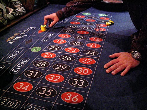 Stack of Chips on Red (Roulette Lesson) Stack of Chips on Red (during Roulette Lesson)