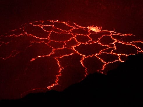 Lava pocket sinking down