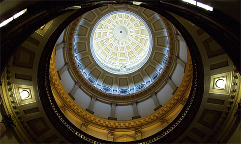 Looking up to the Colorado Capitol dome 