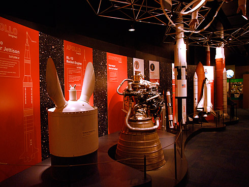 NASA Rockets display incl. Saturn V, RL-10, Titan 2
