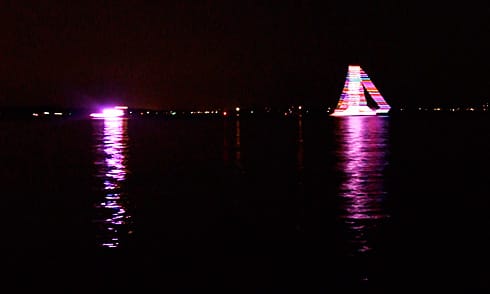 Sailboat Rainbow Light Streaks