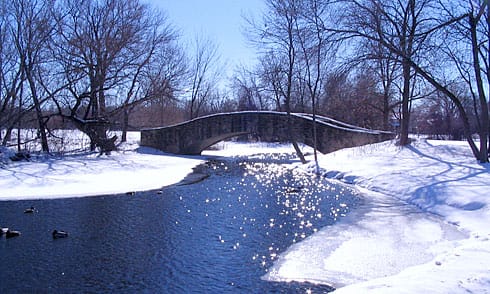 Snowy Tenney Park bridge