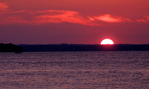 Sunset behind Lake Mendota