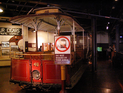 San Francisco cable car on display