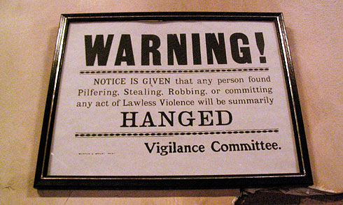 Vigilance Committee Warning sign
