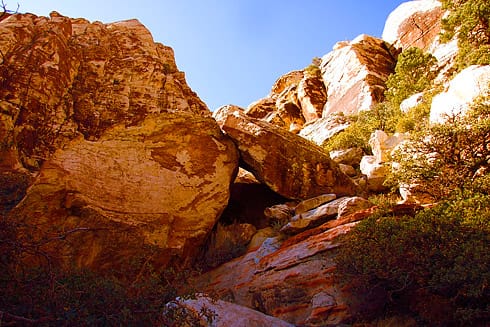 Boulders forming stone tepee