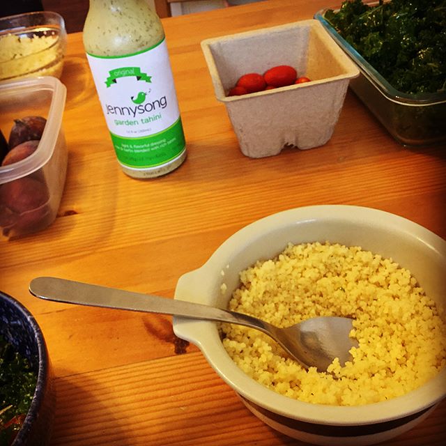 Lunch with a Good Friend in Berkeley - couscous and JennySong tahini