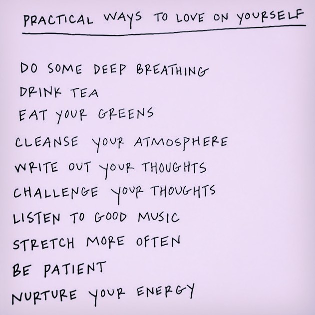 Spiritual Thoughts' practical ways to love on yourself