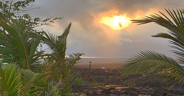 Sunset over Kalapana Gardens