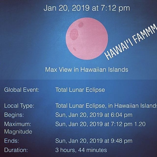 lunar eclipse time in hawaii