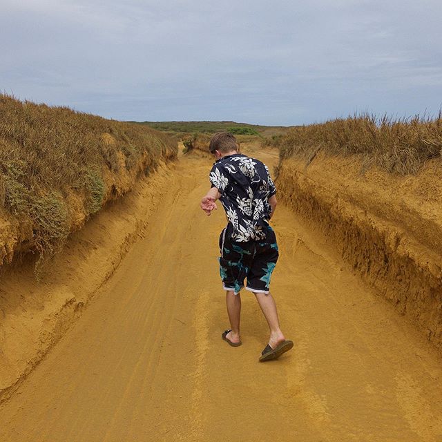 Walking the Golden Sandy Trail to Green Sand Beach at South Point, Hawaii