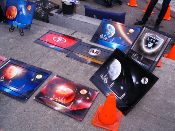 Airbrushed Art on the sidewalk