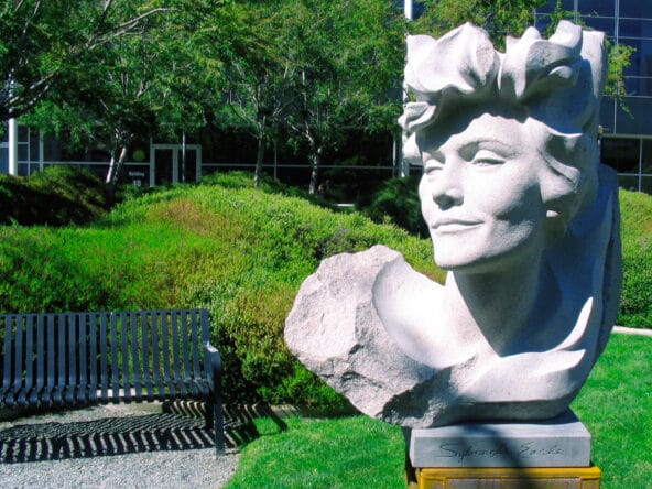 Sylvia A Earle sculpture on Google Lawn