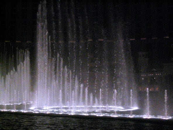 A ring of fountains at Bellagio
