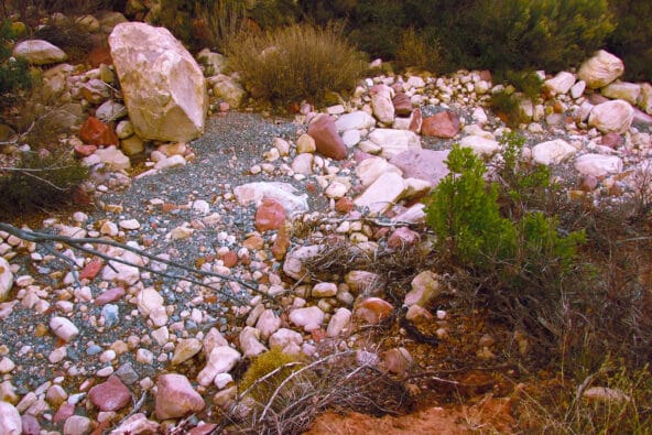 A river of stones and pebbles
