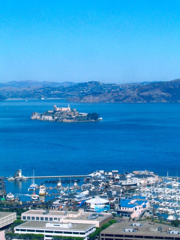 Alcatraz Island n Pier 39 from Coit Tower