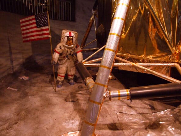 Astronaut by Apollo Lunar Module simulator