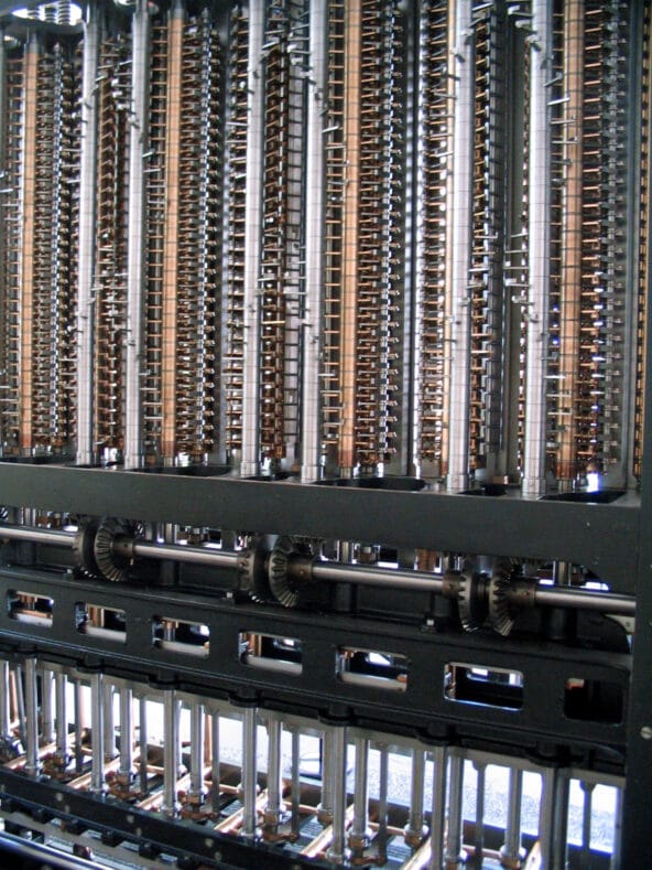 Babbage Difference Engine rows of mechanisms