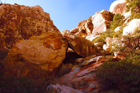 Boulders forming stone tepee