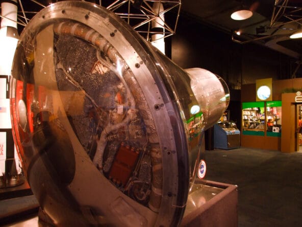 Clear base showing bottom of Lunar Capsule