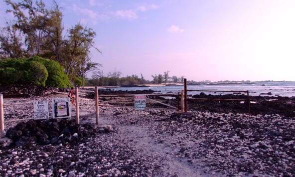 Crossing Makalawena gate