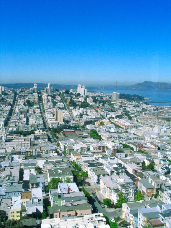 Downtown San Francisco n Golden Gate Bridge from afar