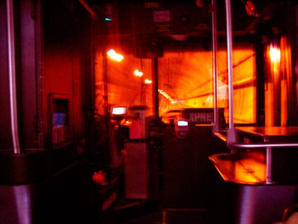 Exaggerated Colors of Seattle's underground bus tunnels