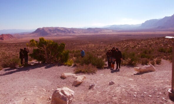 Family with Small Kids n Red Rocks Skyline