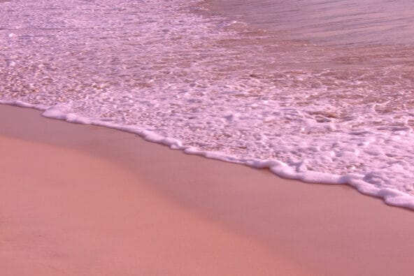 Foamy Makalawena Beach waters