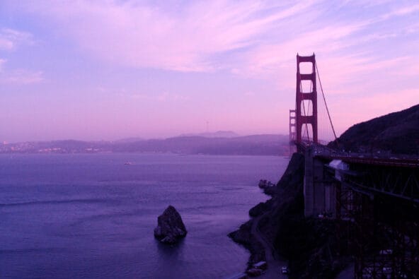 Golden Gate Bridge n bay from Vista Point Overlook
