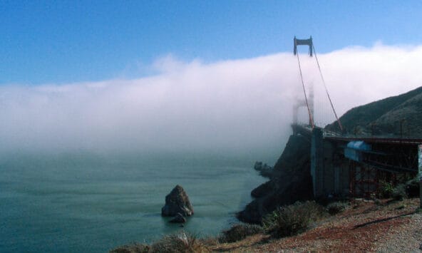 Golden Gate Bridge within fog
