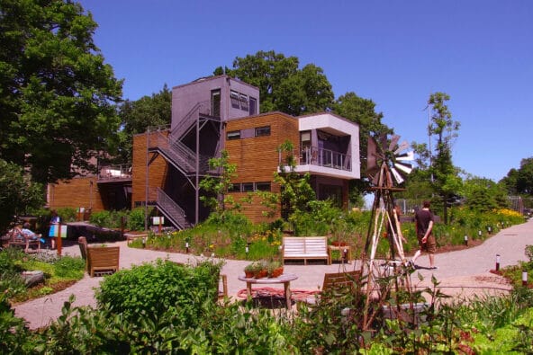Green Smart Home beside garden