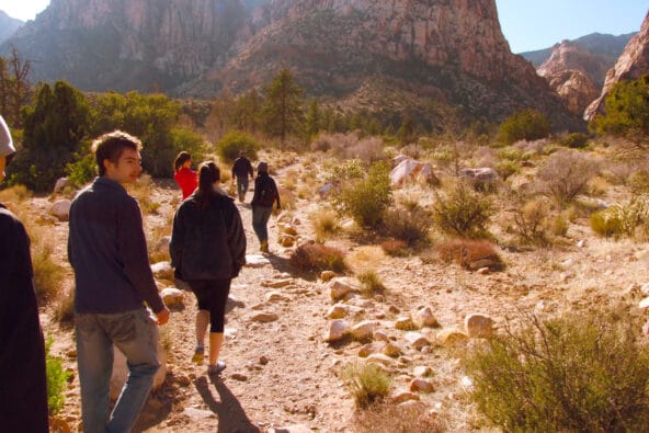 Group of us heading down the Desert Path