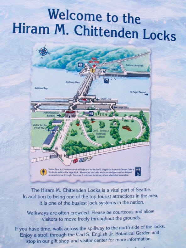 Hiram Chittenden Locks info sign