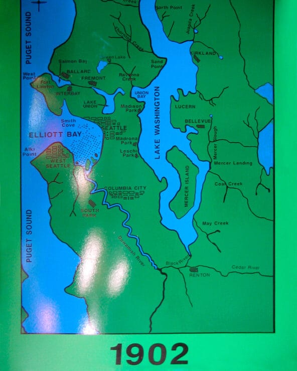 Lake Washington Map Circa 1902