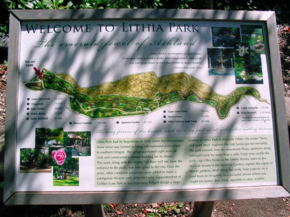 Lithia Park map plaque