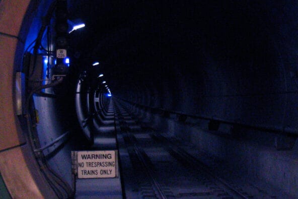 Looking down the Robertson Tunnel