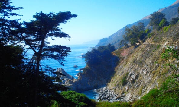 Looking out over the ocean to Coastal Trail