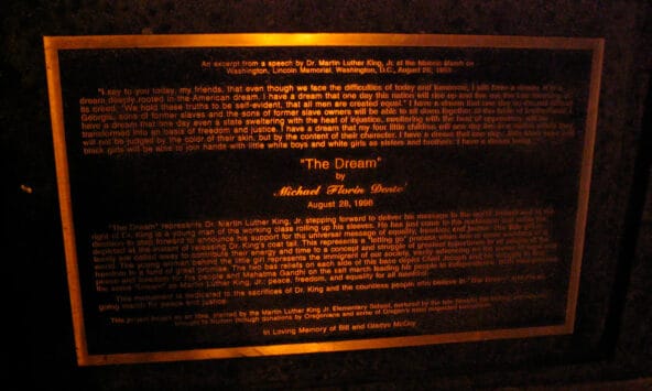 Martin Luther King Statue Plaque