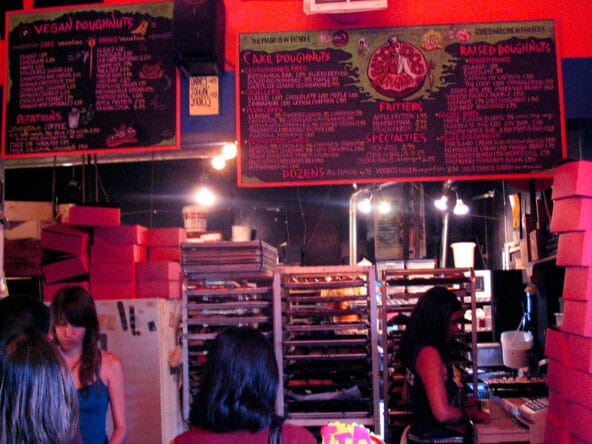 Menu inside Voodoo Donuts