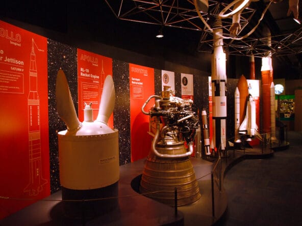 NASA Rockets display incl Saturn V RL 10 Titan 2