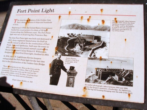 Plaque about Fort Point Light