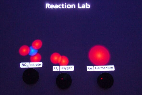 Reaction Lab showing various molecules