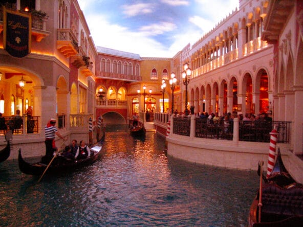 Recreation of canals inside The Venetian Hotel